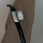 2025 Hot Sale Retro Niche Temperament Slide Design Leather Quartz Square Exquisite and Versatile Digital Watch 21mm
