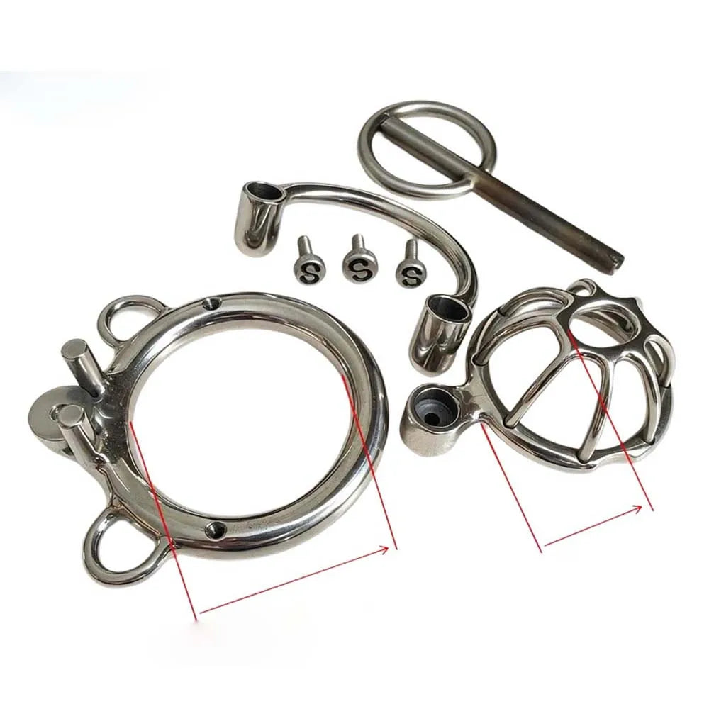 Custom Titanium Chastity Cage With Anti Slip Hoop Chastity Band S Scew Metal Chastity Device BDSM Bondage Anti Escape Cock Lock