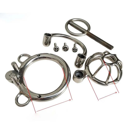 Custom Titanium Chastity Cage With Anti Slip Hoop Chastity Band S Scew Metal Chastity Device BDSM Bondage Anti Escape Cock Lock