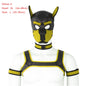 Large Size Puppy Cosplay Neoprene Fetish Hood Mask Kit with Chest Strap Collar Armband Sex Costumes for Bdsm Slave Role Play