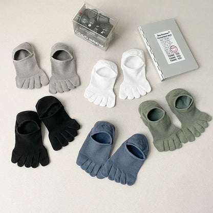 5 Pairs Invisible Toe Socks Summer Thin Cotton Mesh Shallow Mouth Soft Elastic Breathable Deodorant Cool 5 Finger Socks Sokken