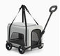 Outdoor Pet Travel Trolley Cart Universal Wheel Stroller Wheeled Box Removable Folding Dog Cat Carrier Bag Large Capacity Safe