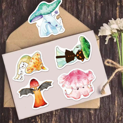 50PCS Halloween Ghost Mushroom Graffiti Stickers, Luggage, Notebook, Speaker, Water Cup, Waterproof Stickers