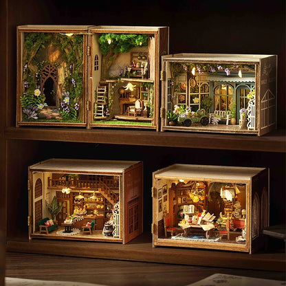 Mini Doll House DIY Small House 3D Puzzle Assembly Building Model Toys Home Bedroom Decoration With Furniture LED Lights Gifts