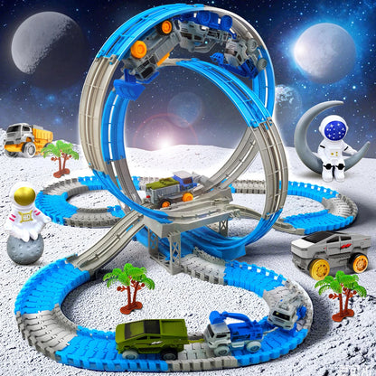 Space Track Toys Magic Climbing Electric Engineering Race Car Toy Bendable Flexible Race Track Cars Train Toy For Kid Gift