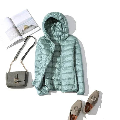 Ultra Light Down Jacket 2025 New Parkas basic Winter jackets Female Women velvet hooded Coats autumn Down Jacket Womens Outwear