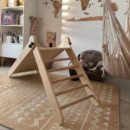 Mamabrum Large Wooden Children's Slide Ladder Folding Montessori Educational Toy for Toddler 3 + 4 + 5 +