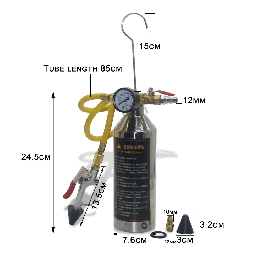 A/C AC Air Conditioner System Flush Canister Gun Kit R134 R12 R22 R410 R404 Set