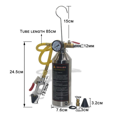 A/C AC Air Conditioner System Flush Canister Gun Kit R134 R12 R22 R410 R404 Set