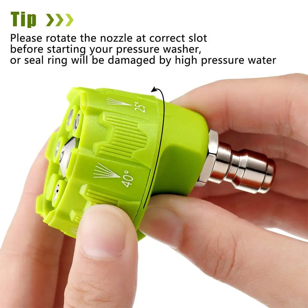 High Pressure Washer Spray Nozzle 0 15 25 40 Degree Rotation Watering Rinse Soap Nozzle Tip Garden Cleaning