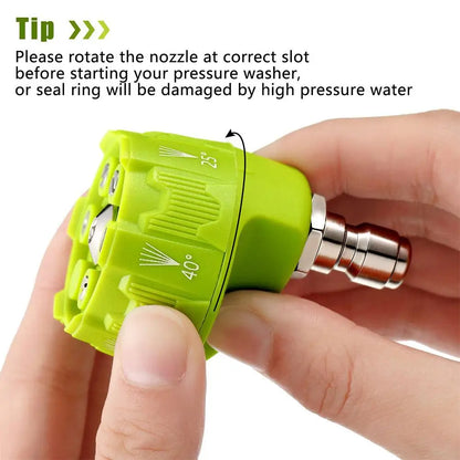 High Pressure Washer Spray Nozzle 0 15 25 40 Degree Rotation Watering Rinse Soap Nozzle Tip Garden Cleaning