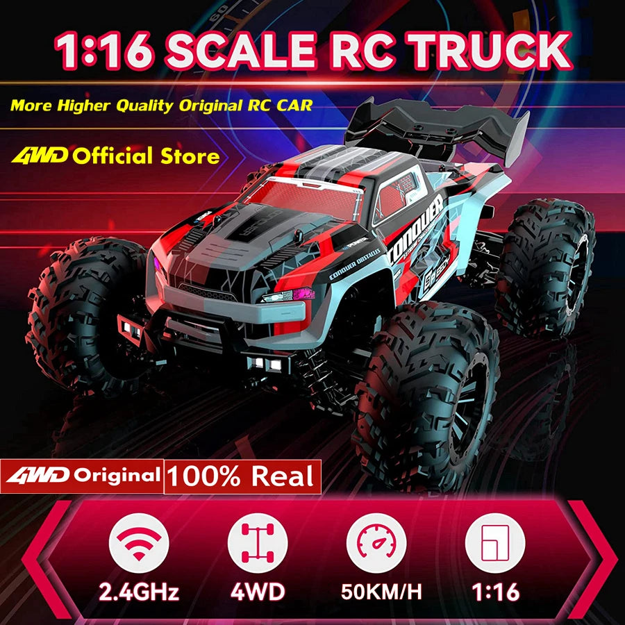 4WD 1:16 80KM/H Super Brushless 50KM/H Brushed RC Car 4x4 Off Road Remote Control High Speed Drift Racing Truck Buggy Toy Gift