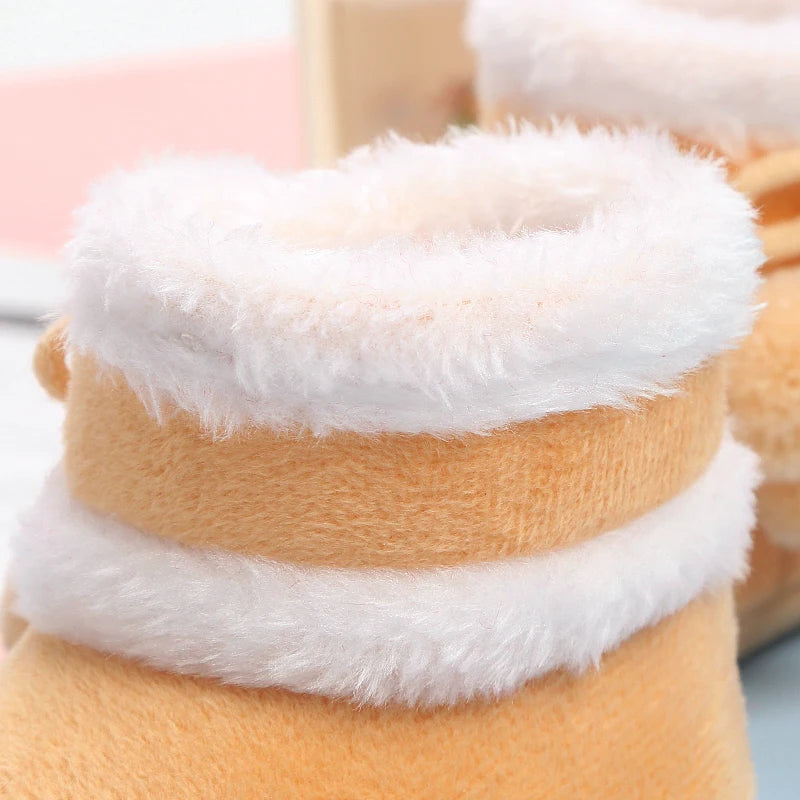 Newborn Baby Girls Boys Soft Booties Solid Pompom Snow Boots Infant Toddler Newborn Warming Shoes New Fashion Comfortable Shoes