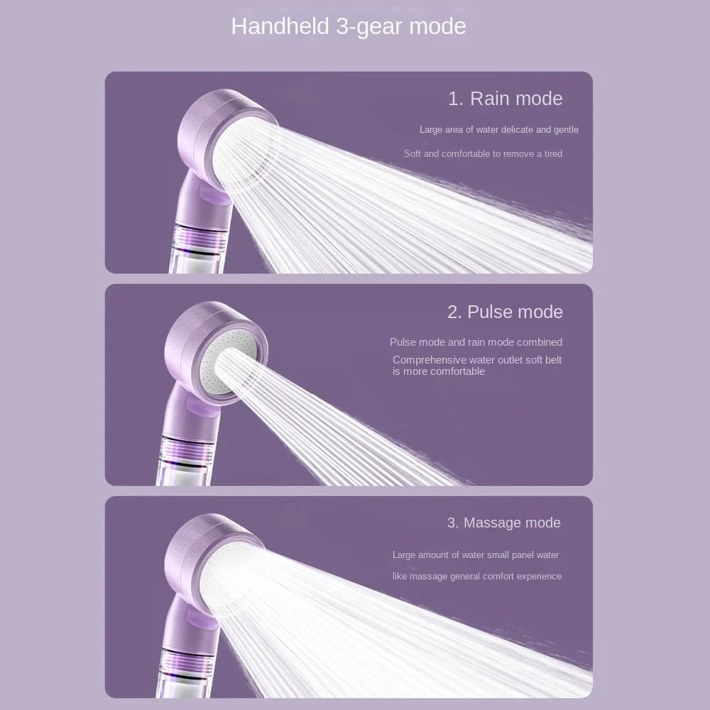 Durable Portable Travel Showerhead 3 Modes Detachable Hotel Filter Clean Filter Shower Head Shower Head Universal