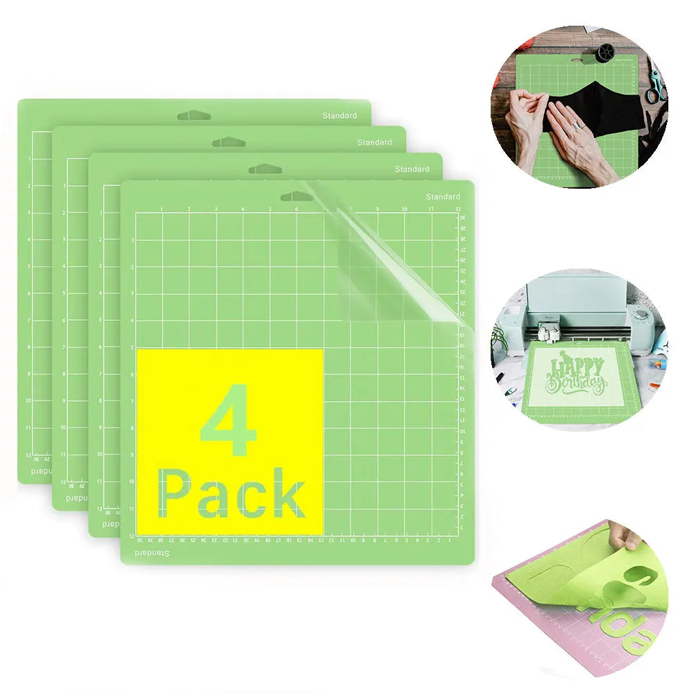 Standard Grip Cutting Mat for Cricut,4 Pack Cutting Mat 12x12