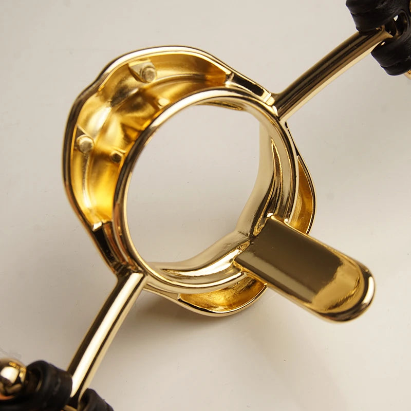 BDSM Metal Ring Tongue Gag, SM Deep Throat Mouth Gags Restraints,SM Bondage,Sex Toys for Couples