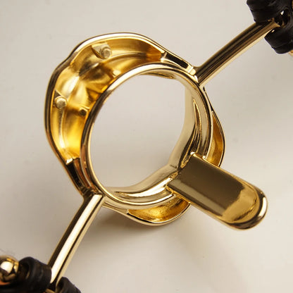 BDSM Metal Ring Tongue Gag, SM Deep Throat Mouth Gags Restraints,SM Bondage,Sex Toys for Couples