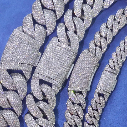 ESKEEM 2/3/4/6Row Full Diamond Bubble Cuban Bracelet 10/13/18/20/22MM CZ Stone Iced Out Hip Hop Jewelry Cuban Bracelet Women Men