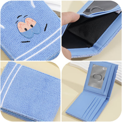 Plush Cartoon Wallet for Women Soft Fuzzy Surface with Zip PU Leather Coin Purse Closure Cute Casual Gift for Girls