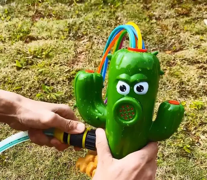 Cactus Sprinkler Water Spray Toy Garden Water Toys Outdoor Backyard Summer Yard Cartoon Splash Sprinkler Baby Bath Toy for Kids