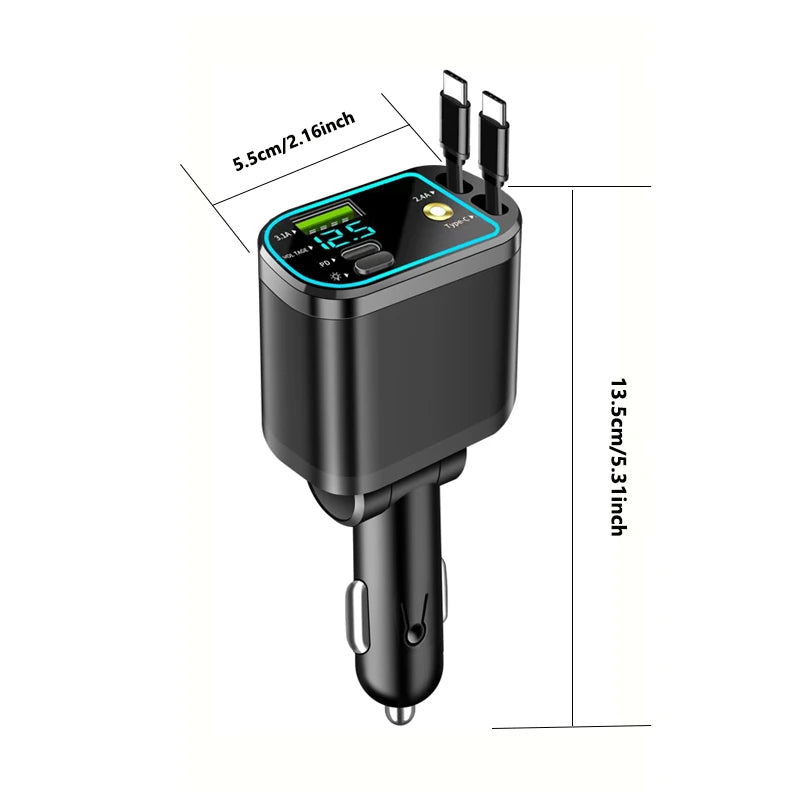 One-to-five vehicle mobile phone charger, supporting super-fast charging, with ambient light and starry sky light