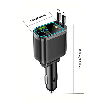 One-to-five vehicle mobile phone charger, supporting super-fast charging, with ambient light and starry sky light