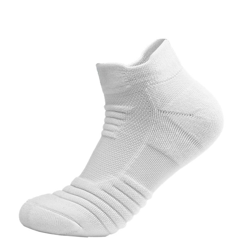 6/3/1 Pairs New Men Sports Running Fitness Flight Short Tube Socks Women's Towel Bottom Basketball Socks Solid Color Black Socks