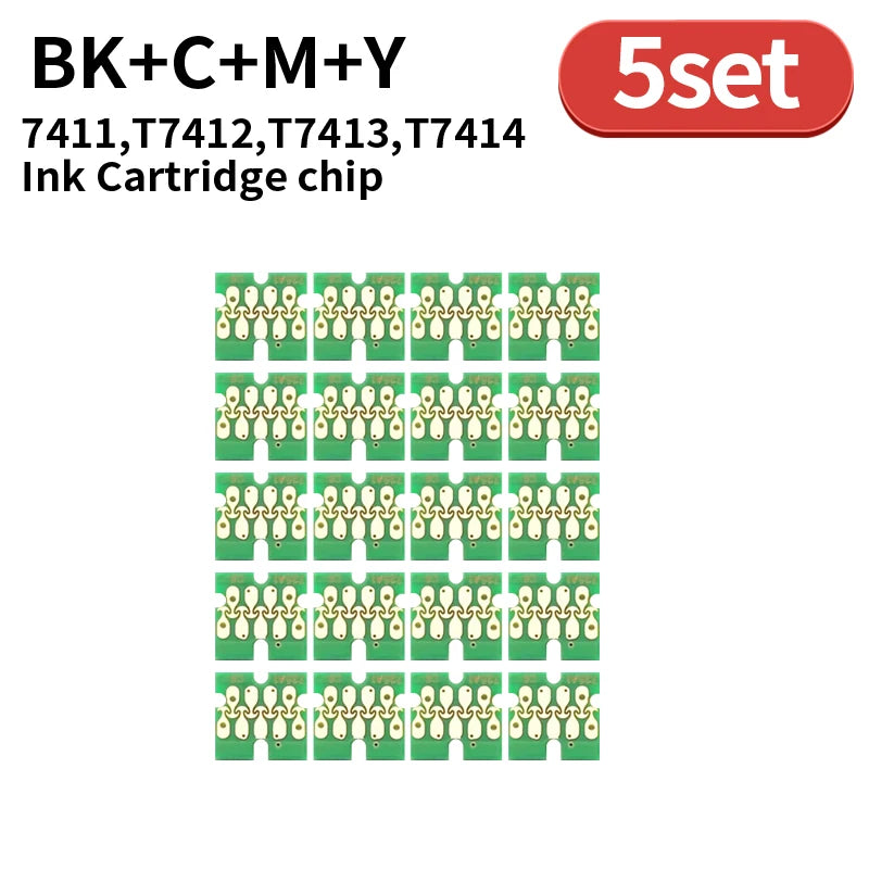 1set~50set T741X-T7414 T7411 T741X Ink Tank Chip For Epson SureColor F6200  F6270 F7270 F9270 F9300 F9330 F9340 F9360 F9370 CHIP