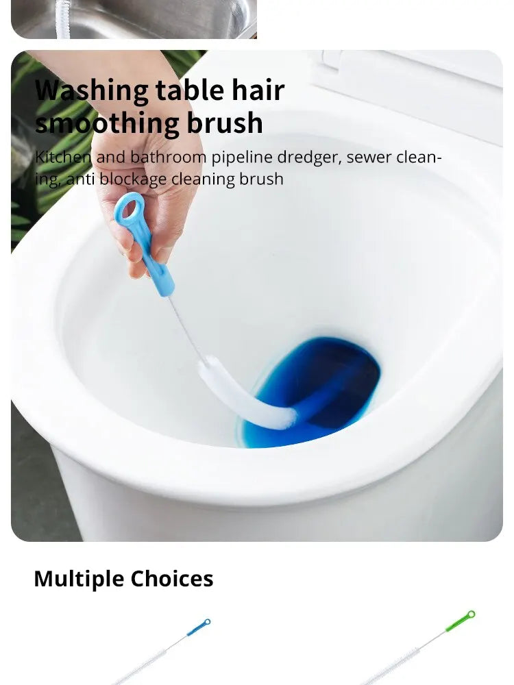 Pipe Dredging Brush Bathroom Sewer Hair Remove Sink Cleaning Brush 48/71cm Drain Cleaner Bendable Flexible Cleaning Tools