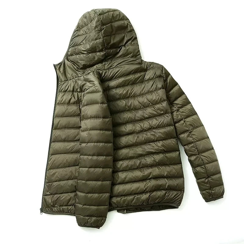 Men's All-Season Ultra Lightweight Packable Down Jacket Water and Wind-Resistant Breathable Coat Big Size Men Hoodies Jackets