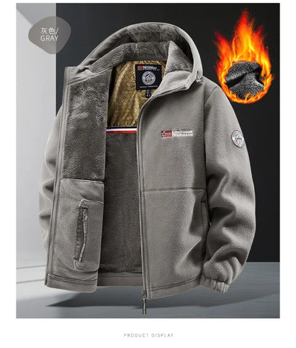 Autumn and Winter New Retro Trendy Jacket Men's Double Sided Polar Fleece Business Leisure Outdoor Couple Coat Top