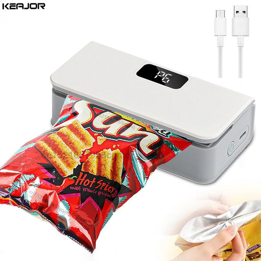 Mini Bag Sealer Handheld Plastic Bag Heat Sealing Machine USB Rechargeable Food Package Clip Bags Sealer Plastic Bag Heat Sealer
