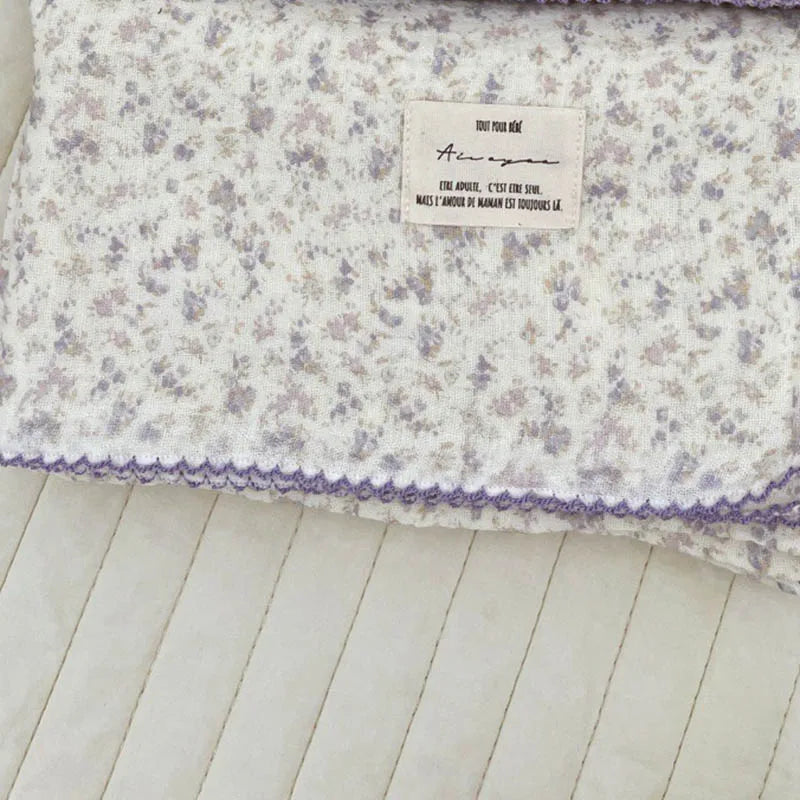 Baby Blanket Floral Soft Cotton Muslin Newborn Swaddle Wrap Receiving Blanket Quick Dry Bath Towel Baby Stroller Cover