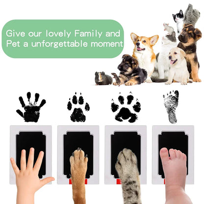 Non Toxic Baby Hand Footprint Ink Pad Pet Dog Cat Paw Print Kit Clean Touch No Mess Family Memory Keepsake Newborn Souvenir Gift