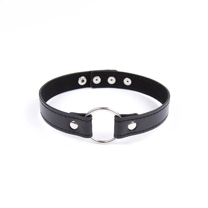 Sexy PU Leather Choker Collar for Women Gothic Punk Spike Heart O-Ring Bell Bondage Slave Neck Strap BDSM Role Play Accessory
