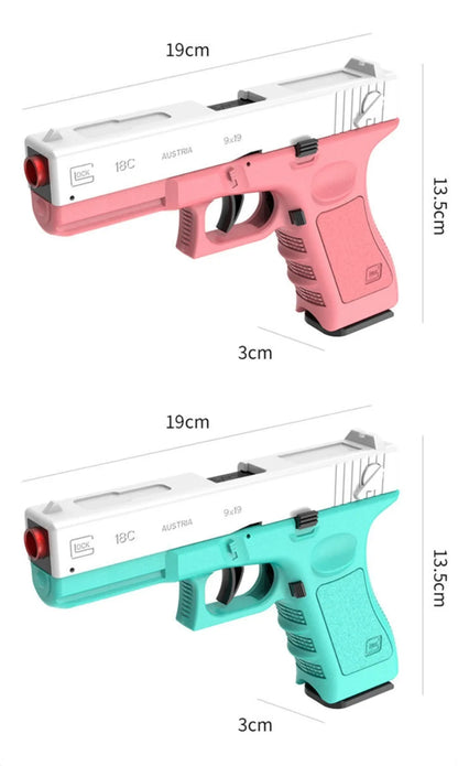 Mechanical G17 Soft Bullet Toy Gun Shell Throwing Continuous Firing Launcher Model Outdoor Sports Shooting Games for Children