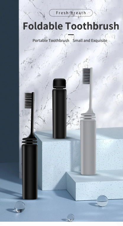 Mini Travel Toothbrush Foldable Portable Small Dental Brush Folding Traveling Adult Toothbrush in Transparent Candy Colors