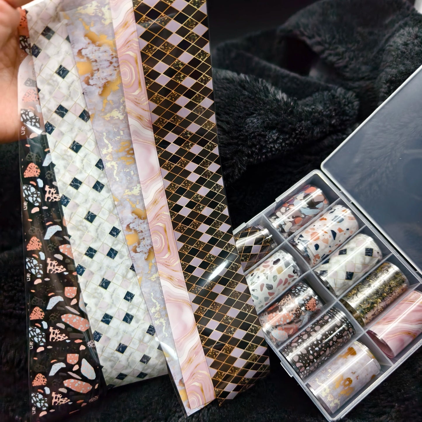 10Rolls Halloween  Flower Plaid Angel Marble  Bow Nail Foils Transfer Paper  Nail Art Stickers   Decal  Nails Decoration