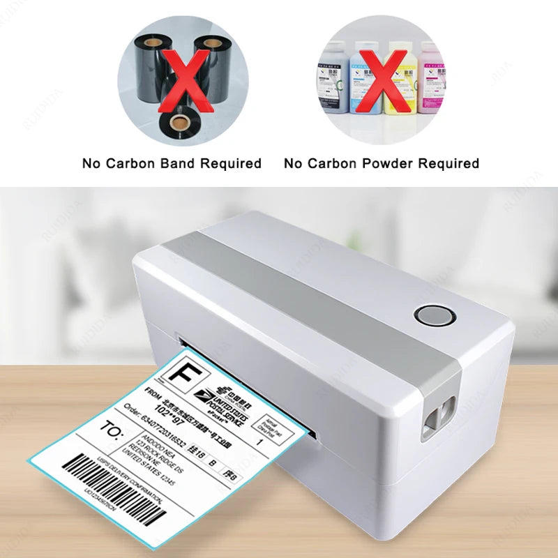 Width 40/50/60/70/80/90/100mm Self-Adhesive Stickers Shipping Thermal Label Barcode SKU Label Price Tag no Carbon Band Required