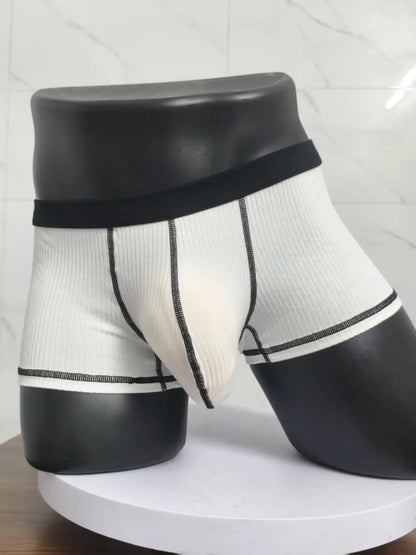 Large-bag personalized design men's underwear, sweat-absorbing, thin, breathable, U-convex four-corner men's underwear