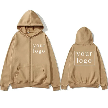 2024 New Fashion Your Own Design Brand Logo/Picture Personalized Custom Anywhere Men Women DIY Zipper cardigan hoodie