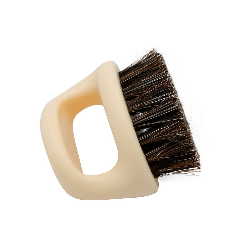 Pro Hairdresser Dust Brush Anti Static Boar Bristle Ring Beard Comb Salon Hair Sweep Brushes Shaving Facial Men's Mustache Brush