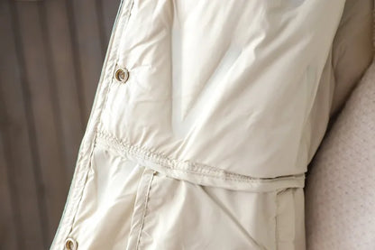 2024 New Autumn Winter Women Ultralight Long White Duck Down Jacket Female Single-Breasted Double Sided Puffer Jacket Women