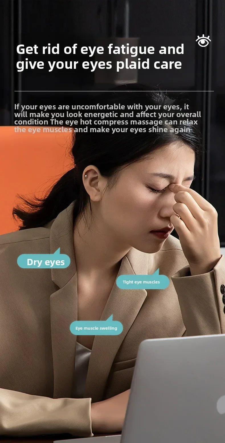 7 Mode Smart Eye Massager USB Charging Eyemask 3D Vibration Massage Eye Relax Warmth Sleep Shading Office Home Travel Eye Mask