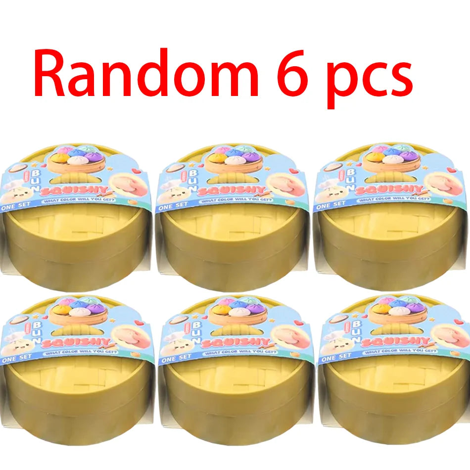 Blind Box Colorful Simulated Dumpling Squishy Relaxing Relieve Anxiety Antistress Enhance Happiness Rebound Squeeze Reliever Toy