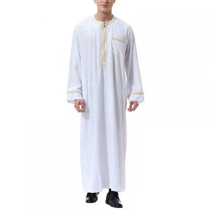 Middle East Ethnic Muslim Islamic Clothing Men Jubba Thobe African Dashik Ramadan Eid Abaya Arabic Kaftan Saudi Kimono Robe Gown