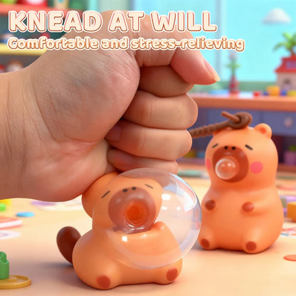Cute Capybara Squishy Bubble Toy Keychain Decompression Pendant Bag Car Accessory Doll Small Gift for Relief Stress Squeeze Toys