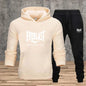 Autumn and winter men's set: Fashionable fitness jogging pullover, hooded sweatshirt, sweatshirt and casual pants two-piece set