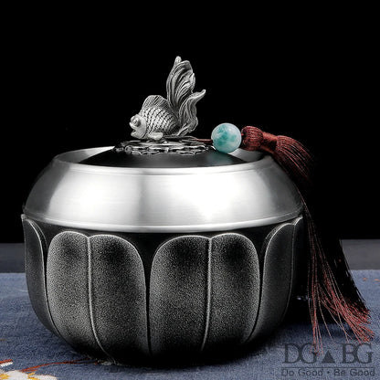 Fish Pure Tin Urn Ashes For Human Large Capacity Cremation Urns Ash Casket Funeral Keepsake Memory Souvenirs Gift Custom