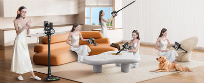 Cordless Vacuum Cleaner, 55Kpa/55min Self-Standing Powerful Stick Lightweight Vacuum Cleaner for Home Pet Hair/Hard Floor/Carpet